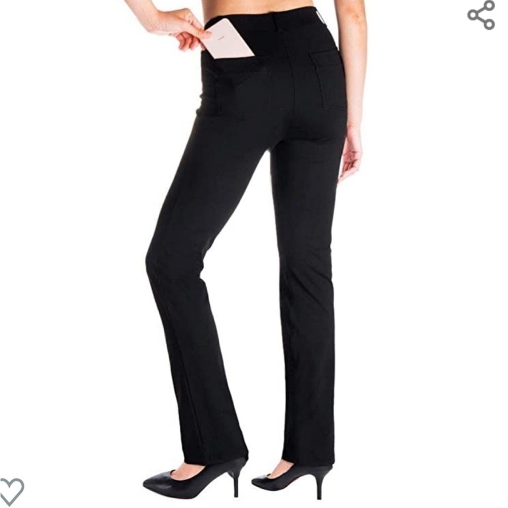 Yogipace NEW Black Stretch Pull On Straight Leg Yoga Dress Pants Womens XXL - Picture 2 of 12